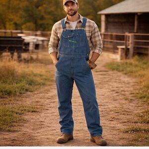 KEY IMPERIAL Vtg Men's Blue Denim Overalls - Durable Workwear